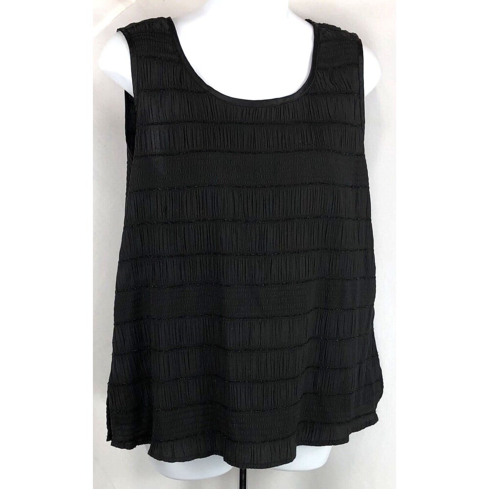 Jordan sleeveless Gauzy tank top XL blk sparkle smocked scoop Whimsy Gothic Rock